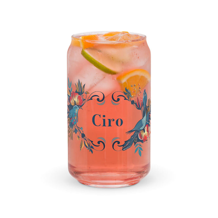 Ciro Exclusive Name Art Piece Can-Shaped Glass Home Office Work Mexican Spanish Pride Gift Cup One-Of-A-Kind Calligraphy Glass | C12 Mexicada