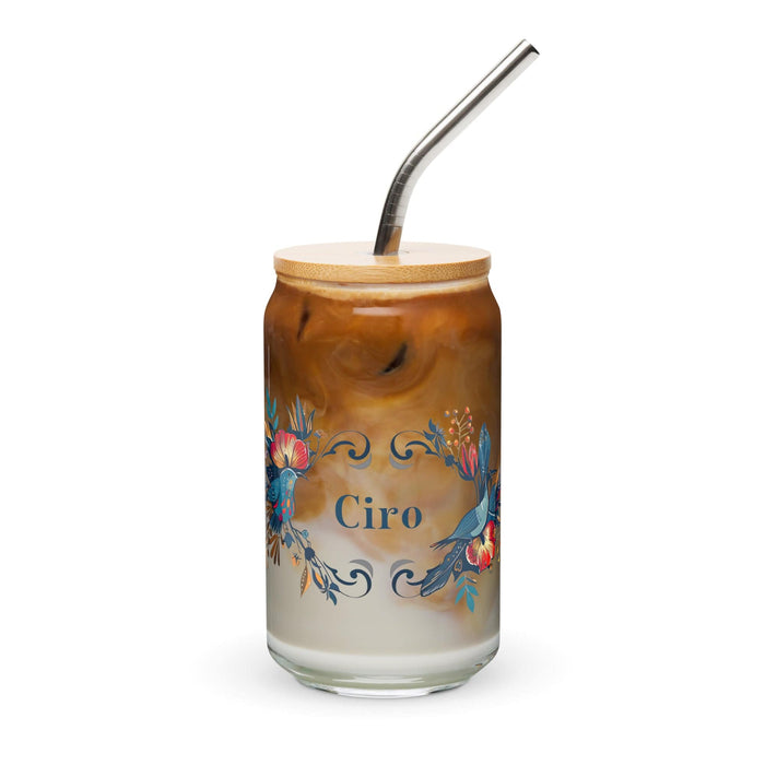 Ciro Exclusive Name Art Piece Can-Shaped Glass Home Office Work Mexican Spanish Pride Gift Cup One-Of-A-Kind Calligraphy Glass | C12 Mexicada