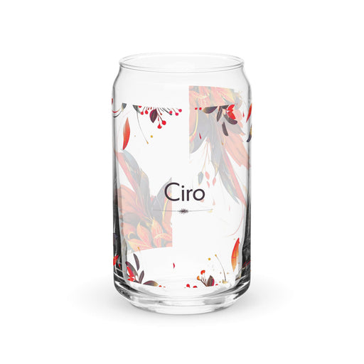 Ciro Exclusive Name Art Piece Can-Shaped Glass Home Office Work Mexican Spanish Pride Gift Cup One-Of-A-Kind Calligraphy Glass | C16 Mexicada 16 oz