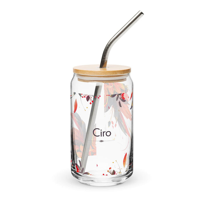 Ciro Exclusive Name Art Piece Can-Shaped Glass Home Office Work Mexican Spanish Pride Gift Cup One-Of-A-Kind Calligraphy Glass | C16 Mexicada 16 oz With Lid & Straw