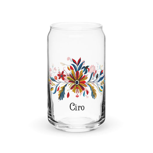 Ciro Exclusive Name Art Piece Can-Shaped Glass Home Office Work Mexican Spanish Pride Gift Cup One-Of-A-Kind Calligraphy Glass | C17 Mexicada 16 oz