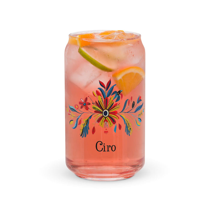 Ciro Exclusive Name Art Piece Can-Shaped Glass Home Office Work Mexican Spanish Pride Gift Cup One-Of-A-Kind Calligraphy Glass | C17 Mexicada