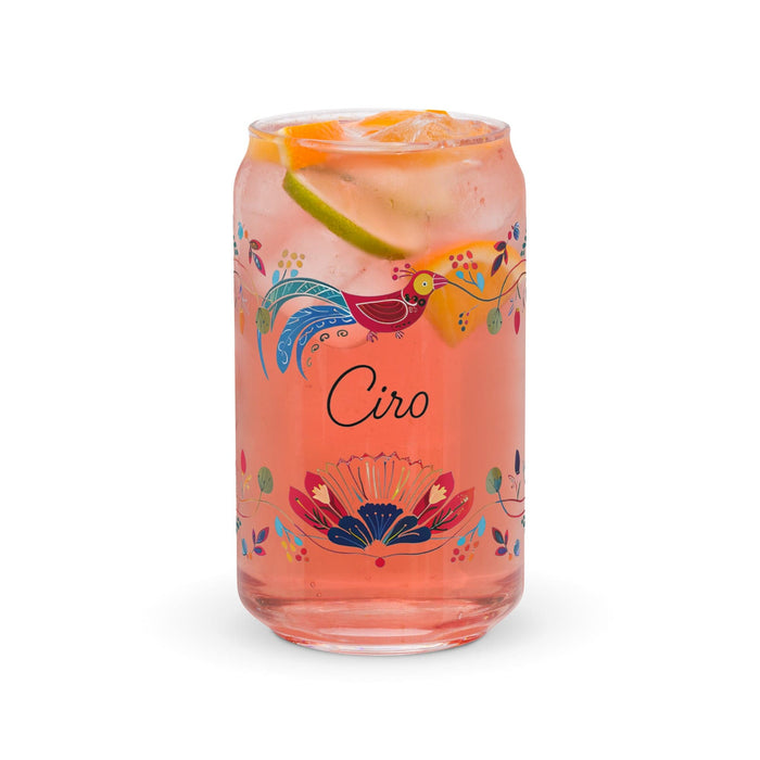 Ciro Exclusive Name Art Piece Can-Shaped Glass Home Office Work Mexican Spanish Pride Gift Cup One-Of-A-Kind Calligraphy Glass | C18 Mexicada