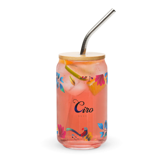 Ciro Exclusive Name Art Piece Can-Shaped Glass Home Office Work Mexican Spanish Pride Gift Cup One-Of-A-Kind Calligraphy Glass | C19 Mexicada