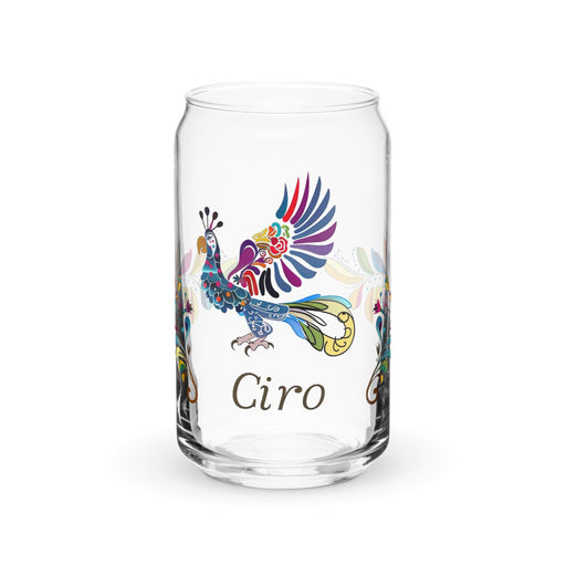 Ciro Exclusive Name Art Piece Can-Shaped Glass Home Office Work Mexican Spanish Pride Gift Cup One-Of-A-Kind Calligraphy Glass | C2 Mexicada 16 oz