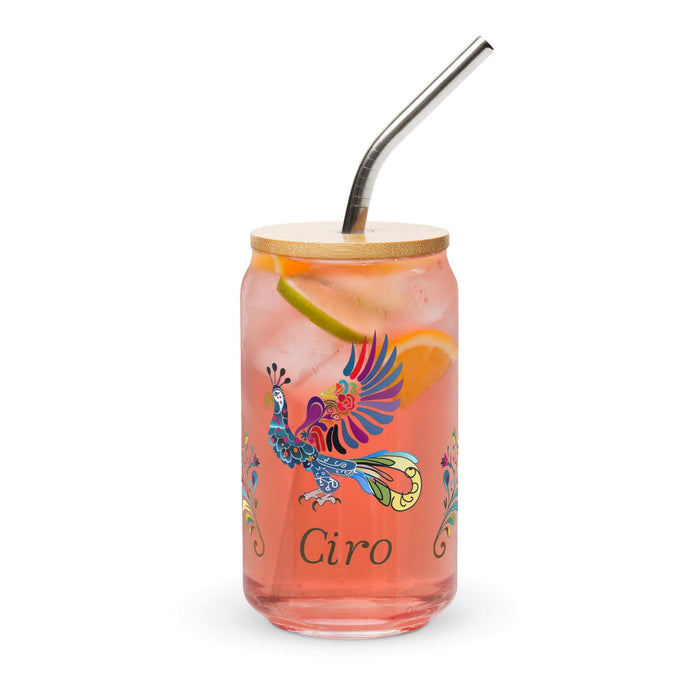 Ciro Exclusive Name Art Piece Can-Shaped Glass Home Office Work Mexican Spanish Pride Gift Cup One-Of-A-Kind Calligraphy Glass | C2 Mexicada