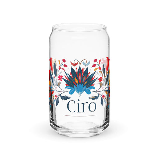 Ciro Exclusive Name Art Piece Can-Shaped Glass Home Office Work Mexican Spanish Pride Gift Cup One-Of-A-Kind Calligraphy Glass | C20 Mexicada 16 oz