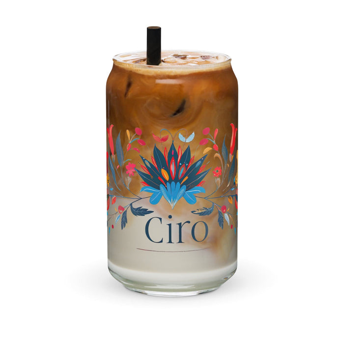 Ciro Exclusive Name Art Piece Can-Shaped Glass Home Office Work Mexican Spanish Pride Gift Cup One-Of-A-Kind Calligraphy Glass | C20 Mexicada