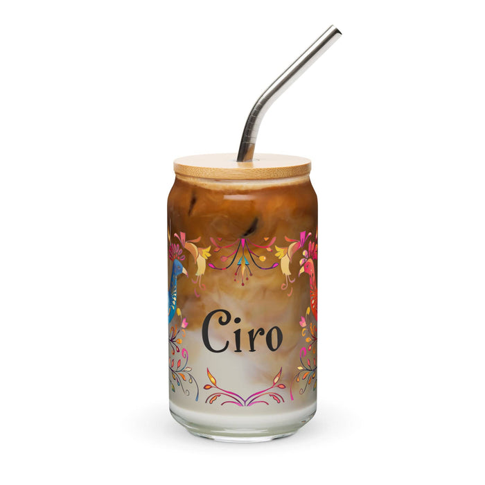 Ciro Exclusive Name Art Piece Can-Shaped Glass Home Office Work Mexican Spanish Pride Gift Cup One-Of-A-Kind Calligraphy Glass | C21 Mexicada