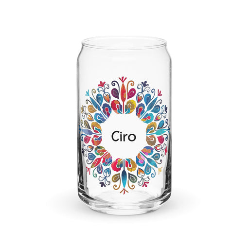 Ciro Exclusive Name Art Piece Can-Shaped Glass Home Office Work Mexican Spanish Pride Gift Cup One-Of-A-Kind Calligraphy Glass | C22 Mexicada 16 oz