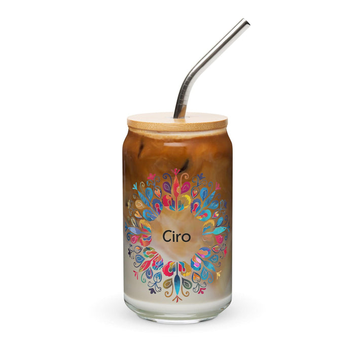 Ciro Exclusive Name Art Piece Can-Shaped Glass Home Office Work Mexican Spanish Pride Gift Cup One-Of-A-Kind Calligraphy Glass | C22 Mexicada