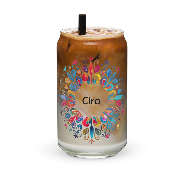 Ciro Exclusive Name Art Piece Can-Shaped Glass Home Office Work Mexican Spanish Pride Gift Cup One-Of-A-Kind Calligraphy Glass | C22 Mexicada