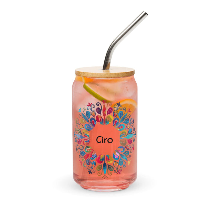 Ciro Exclusive Name Art Piece Can-Shaped Glass Home Office Work Mexican Spanish Pride Gift Cup One-Of-A-Kind Calligraphy Glass | C22 Mexicada