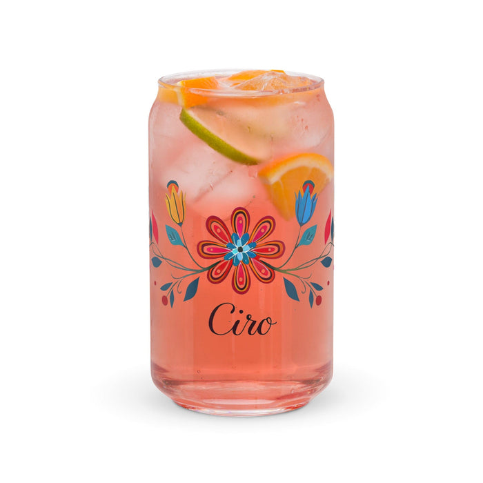 Ciro Exclusive Name Art Piece Can-Shaped Glass Home Office Work Mexican Spanish Pride Gift Cup One-Of-A-Kind Calligraphy Glass | C23 Mexicada