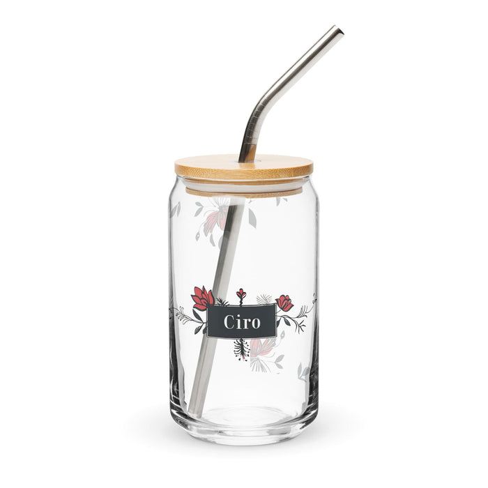 Ciro Exclusive Name Art Piece Can-Shaped Glass Home Office Work Mexican Spanish Pride Gift Cup One-Of-A-Kind Calligraphy Glass | C24 Mexicada 16 oz With Lid & Straw