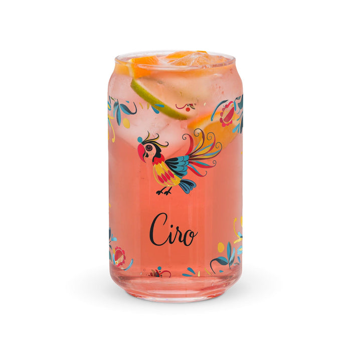 Ciro Exclusive Name Art Piece Can-Shaped Glass Home Office Work Mexican Spanish Pride Gift Cup One-Of-A-Kind Calligraphy Glass | C4 Mexicada