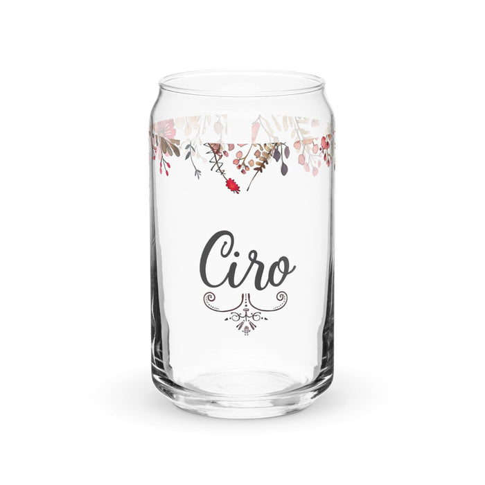 Ciro Exclusive Name Art Piece Can-Shaped Glass Home Office Work Mexican Spanish Pride Gift Cup One-Of-A-Kind Calligraphy Glass | C5 Mexicada 16 oz