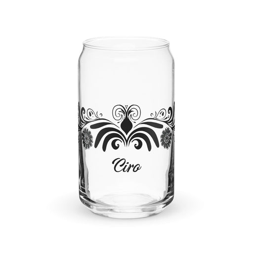 Ciro Exclusive Name Art Piece Can-Shaped Glass Home Office Work Mexican Spanish Pride Gift Cup One-Of-A-Kind Calligraphy Glass | C6 Mexicada 16 oz