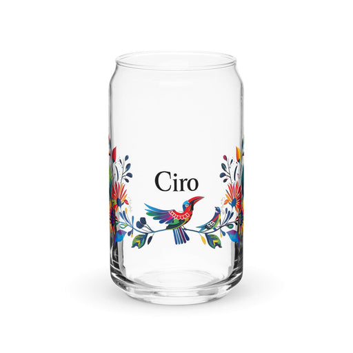 Ciro Exclusive Name Art Piece Can-Shaped Glass Home Office Work Mexican Spanish Pride Gift Cup One-Of-A-Kind Calligraphy Glass | C7 Mexicada 16 oz (No Lid No Straw)