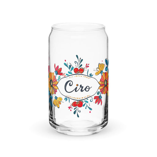 Ciro Exclusive Name Art Piece Can-Shaped Glass Home Office Work Mexican Spanish Pride Gift Cup One-Of-A-Kind Calligraphy Glass | C8 Mexicada 16 oz