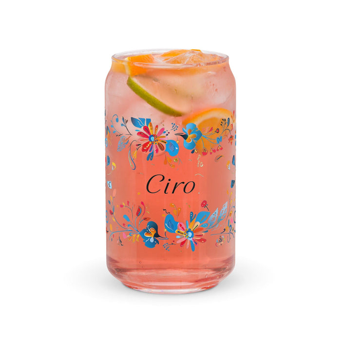 Ciro Exclusive Name Art Piece Can-Shaped Glass Home Office Work Mexican Spanish Pride Gift Cup One-Of-A-Kind Calligraphy Glass | C9 Mexicada