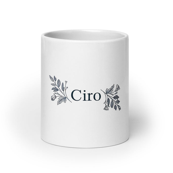 Ciro Exclusive Name Art Piece Home Office Work Coffee Mug Mexican Spanish Pride Gift Cup One-Of-A-Kind Calligraphy White Glossy Mug | C1 Mexicada