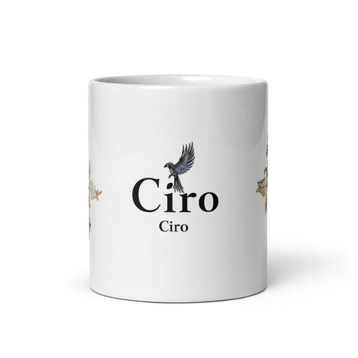 Ciro Exclusive Name Art Piece Home Office Work Coffee Mug Mexican Spanish Pride Gift Cup One-Of-A-Kind Calligraphy White Glossy Mug | C10 Mexicada