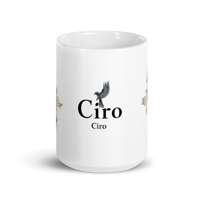 Ciro Exclusive Name Art Piece Home Office Work Coffee Mug Mexican Spanish Pride Gift Cup One-Of-A-Kind Calligraphy White Glossy Mug | C10 Mexicada