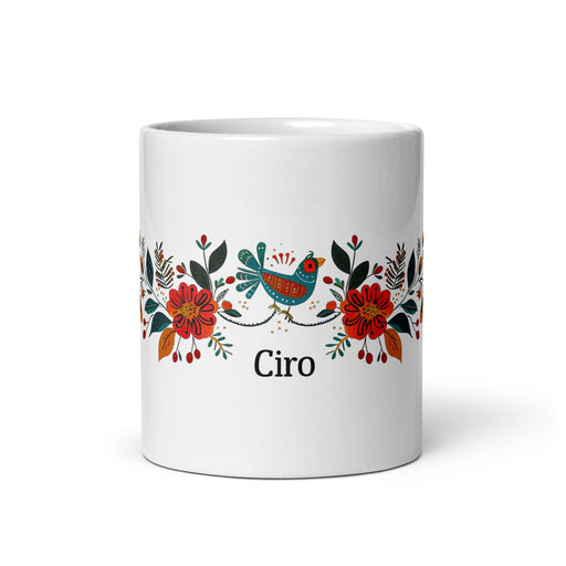 Ciro Exclusive Name Art Piece Home Office Work Coffee Mug Mexican Spanish Pride Gift Cup One-Of-A-Kind Calligraphy White Glossy Mug | C11 Mexicada