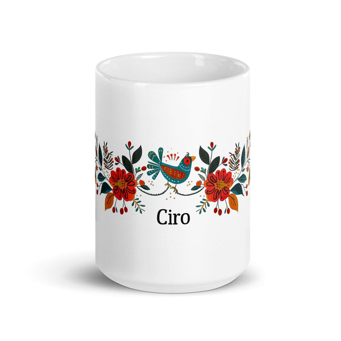 Ciro Exclusive Name Art Piece Home Office Work Coffee Mug Mexican Spanish Pride Gift Cup One-Of-A-Kind Calligraphy White Glossy Mug | C11 Mexicada