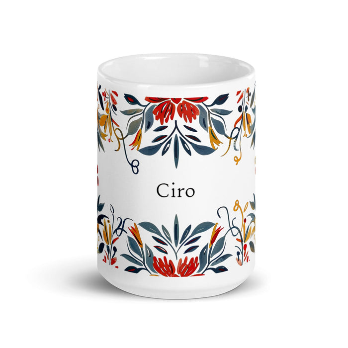 Ciro Exclusive Name Art Piece Home Office Work Coffee Mug Mexican Spanish Pride Gift Cup One-Of-A-Kind Calligraphy White Glossy Mug | C14 Mexicada