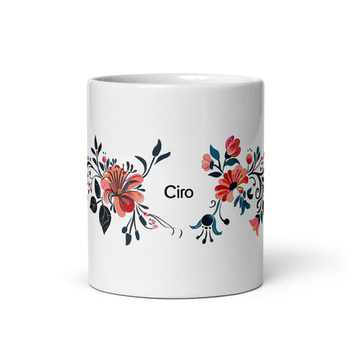 Ciro Exclusive Name Art Piece Home Office Work Coffee Mug Mexican Spanish Pride Gift Cup One-Of-A-Kind Calligraphy White Glossy Mug | C15 Mexicada