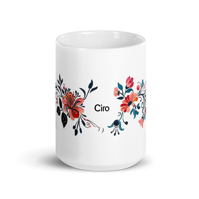 Ciro Exclusive Name Art Piece Home Office Work Coffee Mug Mexican Spanish Pride Gift Cup One-Of-A-Kind Calligraphy White Glossy Mug | C15 Mexicada