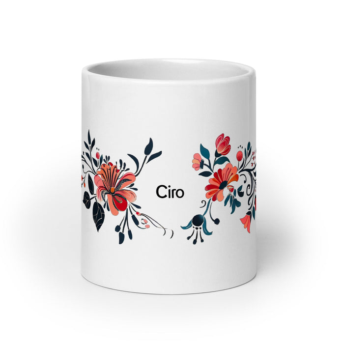 Ciro Exclusive Name Art Piece Home Office Work Coffee Mug Mexican Spanish Pride Gift Cup One-Of-A-Kind Calligraphy White Glossy Mug | C15 Mexicada