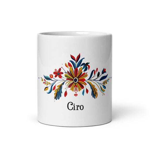 Ciro Exclusive Name Art Piece Home Office Work Coffee Mug Mexican Spanish Pride Gift Cup One-Of-A-Kind Calligraphy White Glossy Mug | C17 Mexicada