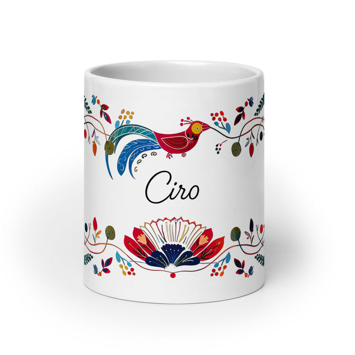 Ciro Exclusive Name Art Piece Home Office Work Coffee Mug Mexican Spanish Pride Gift Cup One-Of-A-Kind Calligraphy White Glossy Mug | C18 Mexicada