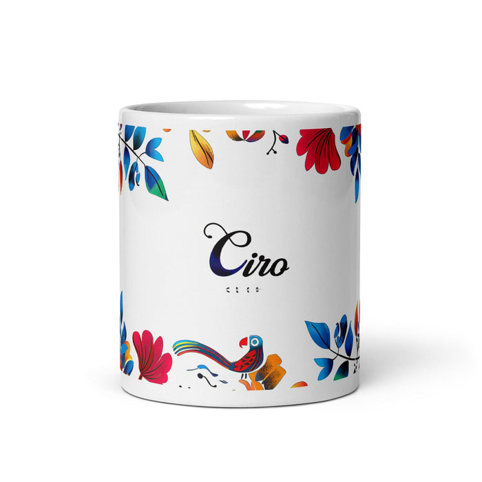 Ciro Exclusive Name Art Piece Home Office Work Coffee Mug Mexican Spanish Pride Gift Cup One-Of-A-Kind Calligraphy White Glossy Mug | C19 Mexicada