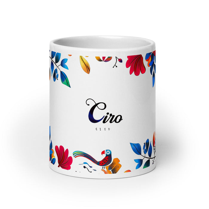 Ciro Exclusive Name Art Piece Home Office Work Coffee Mug Mexican Spanish Pride Gift Cup One-Of-A-Kind Calligraphy White Glossy Mug | C19 Mexicada