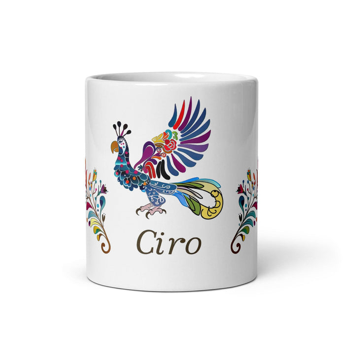 Ciro Exclusive Name Art Piece Home Office Work Coffee Mug Mexican Spanish Pride Gift Cup One-Of-A-Kind Calligraphy White Glossy Mug | C2 Mexicada