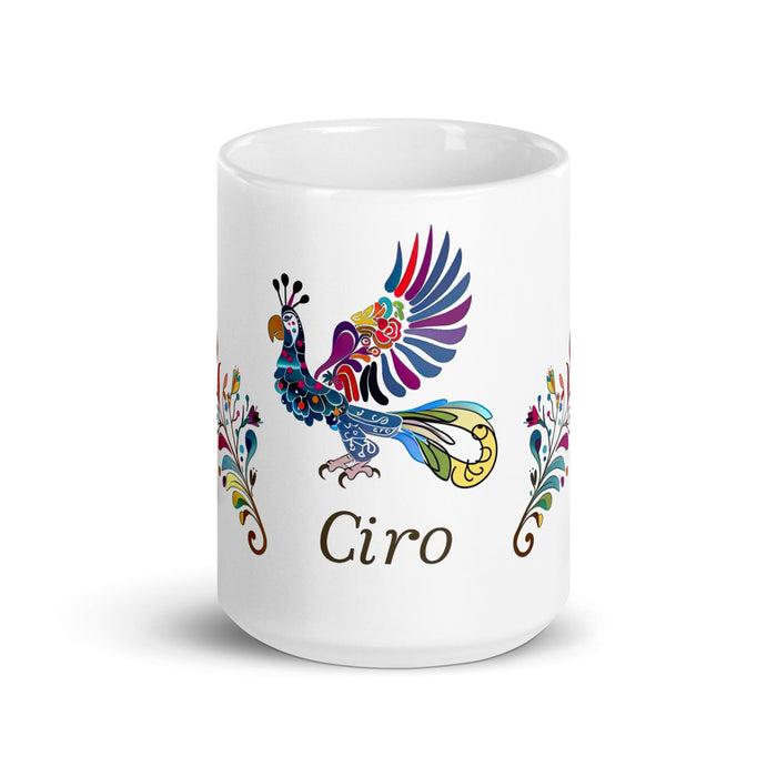 Ciro Exclusive Name Art Piece Home Office Work Coffee Mug Mexican Spanish Pride Gift Cup One-Of-A-Kind Calligraphy White Glossy Mug | C2 Mexicada