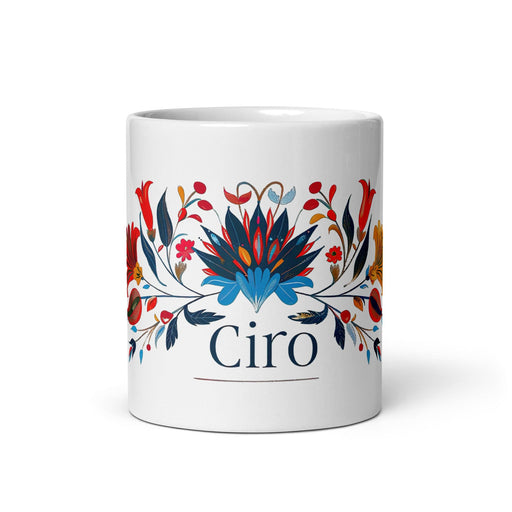 Ciro Exclusive Name Art Piece Home Office Work Coffee Mug Mexican Spanish Pride Gift Cup One-Of-A-Kind Calligraphy White Glossy Mug | C20 Mexicada