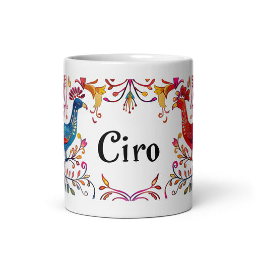 Ciro Exclusive Name Art Piece Home Office Work Coffee Mug Mexican Spanish Pride Gift Cup One-Of-A-Kind Calligraphy White Glossy Mug | C21 Mexicada