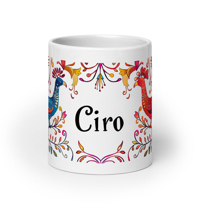 Ciro Exclusive Name Art Piece Home Office Work Coffee Mug Mexican Spanish Pride Gift Cup One-Of-A-Kind Calligraphy White Glossy Mug | C21 Mexicada