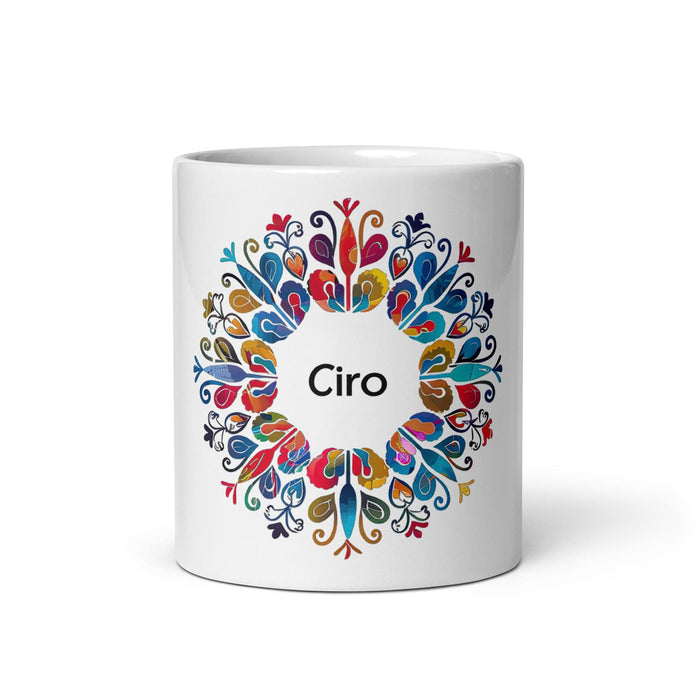 Ciro Exclusive Name Art Piece Home Office Work Coffee Mug Mexican Spanish Pride Gift Cup One-Of-A-Kind Calligraphy White Glossy Mug | C22 Mexicada