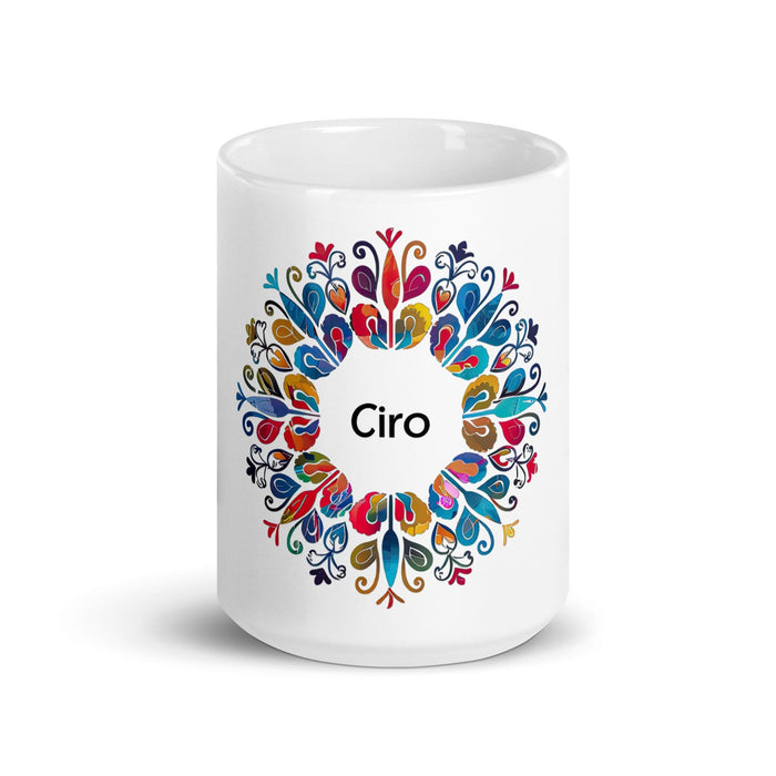 Ciro Exclusive Name Art Piece Home Office Work Coffee Mug Mexican Spanish Pride Gift Cup One-Of-A-Kind Calligraphy White Glossy Mug | C22 Mexicada