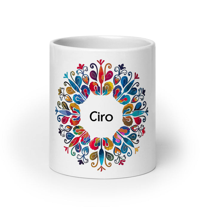 Ciro Exclusive Name Art Piece Home Office Work Coffee Mug Mexican Spanish Pride Gift Cup One-Of-A-Kind Calligraphy White Glossy Mug | C22 Mexicada