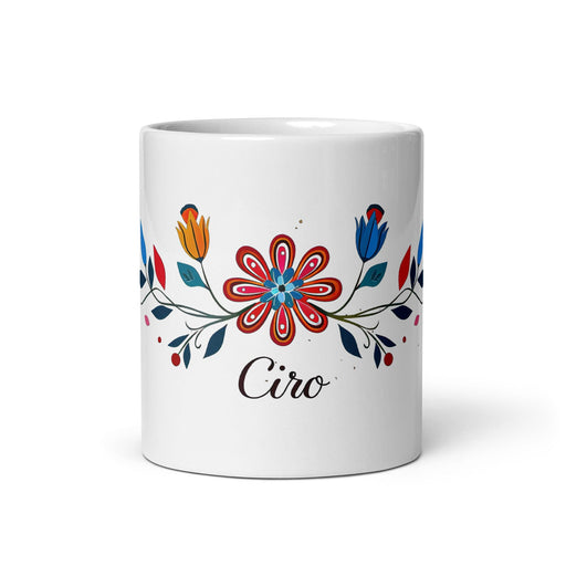 Ciro Exclusive Name Art Piece Home Office Work Coffee Mug Mexican Spanish Pride Gift Cup One-Of-A-Kind Calligraphy White Glossy Mug | C23 Mexicada