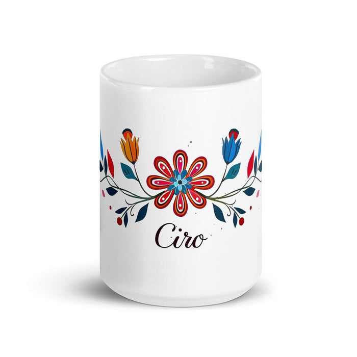 Ciro Exclusive Name Art Piece Home Office Work Coffee Mug Mexican Spanish Pride Gift Cup One-Of-A-Kind Calligraphy White Glossy Mug | C23 Mexicada