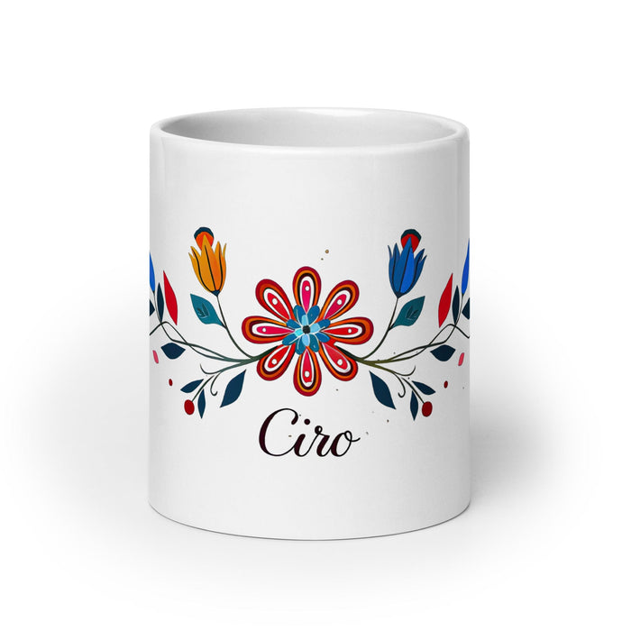 Ciro Exclusive Name Art Piece Home Office Work Coffee Mug Mexican Spanish Pride Gift Cup One-Of-A-Kind Calligraphy White Glossy Mug | C23 Mexicada