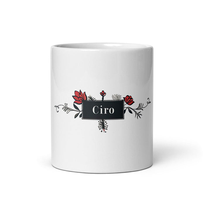 Ciro Exclusive Name Art Piece Home Office Work Coffee Mug Mexican Spanish Pride Gift Cup One-Of-A-Kind Calligraphy White Glossy Mug | C24 Mexicada